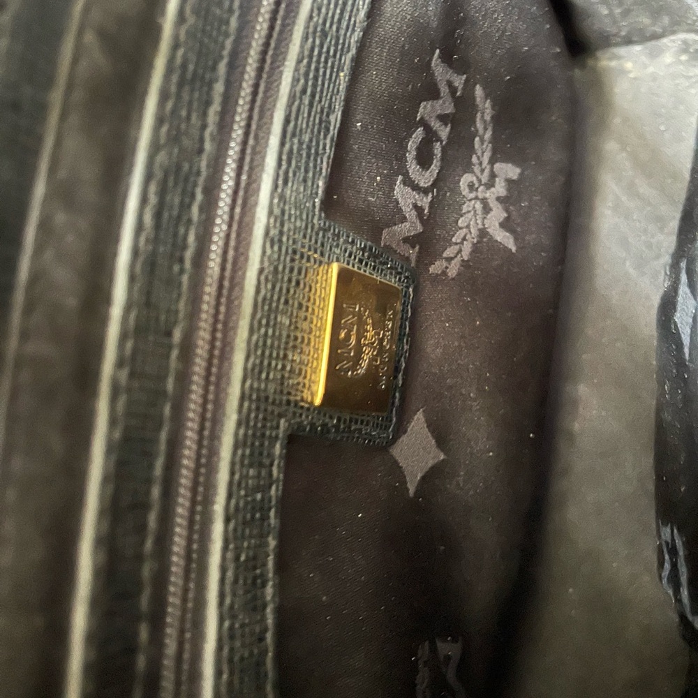 Authentic MCM Black Tote with Gold Accents - Picture 9 of 14